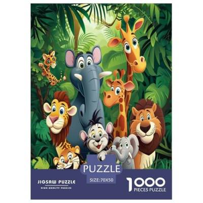 Dschungeltiere Puzzle 1000-teilige Schwer Puzzle Spielzeug Pädagogisches Spiel Impossible Herausforderungsspielzeug Für Erwachsene Kinder 70x50cm/1000pcs von ChengzeTCo